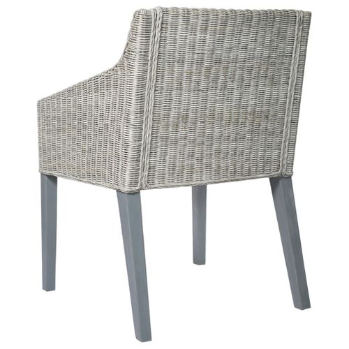 Chaises À Manger Avec Coussins Lot De 2 Gris Rotin Naturel
