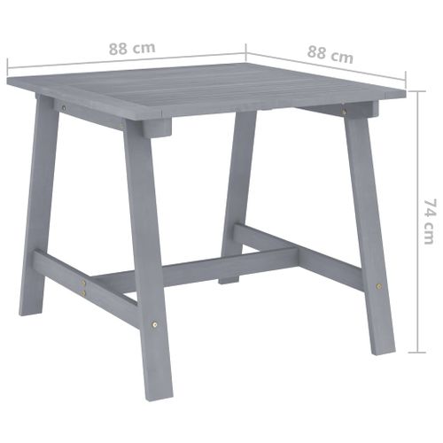 Table à Dîner De Jardin Gris 88x88x74 Cm Bois D'acacia Massif