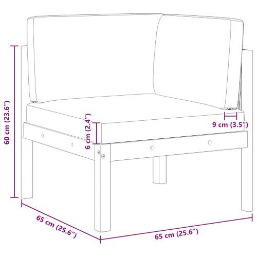 Canapés D'angle De Jardin 2 Pièces Avec Coussins Bois D'acacia Et Corde
