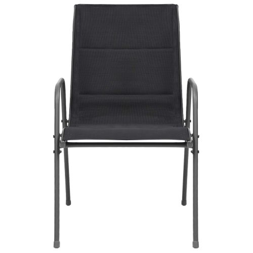 Chaises Empilables De Jardin Lot De 2 Acier Et Textilène Noir
