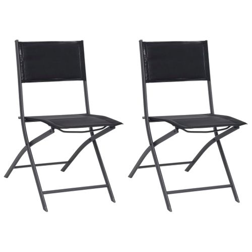 Chaises De Jardin Pliables Lot De 2 Acier Et Textilène