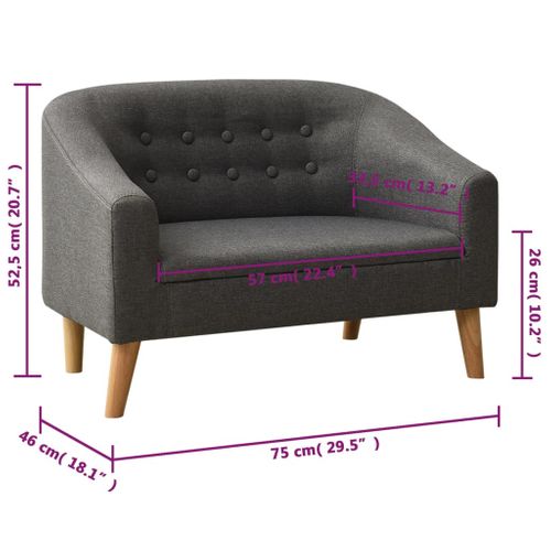 Canapé Pour Enfants Gris Tissu