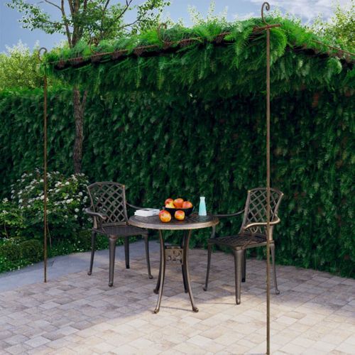 Pergola De Jardin 4x3x2,5 M Fer Brun Antique Tonnelle