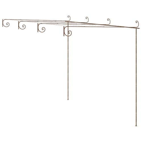 Pergola De Jardin 4x3x2,5 M Fer Brun Antique Tonnelle