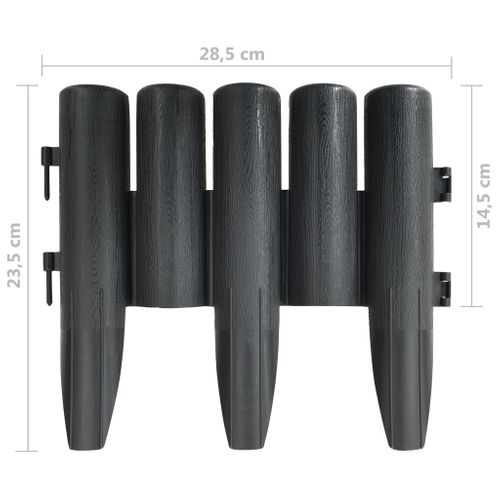 Bordures De Pelouse 36 Pièces Anthracite 10 M Pp