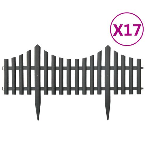 Bordures De Pelouse 17 Pièces Anthracite 10 M Pp