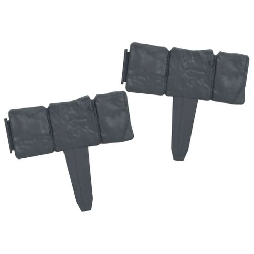 Clôture De Jardin Aspect De Pierre 41 Pièces Plastique 10 M