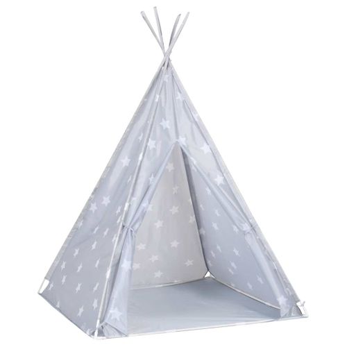 Tente Tipi Pour Enfants Avec Sac Polyester Gris 115x115x160 Cm