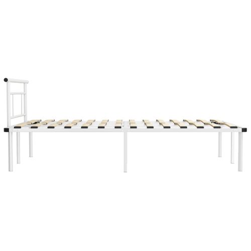 Cadre De Lit Sans Matelas Blanc Métal 120x200 Cm