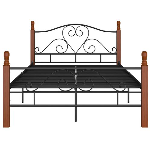 Cadre De Lit Sans Matelas Noir Métal 120x200 Cm