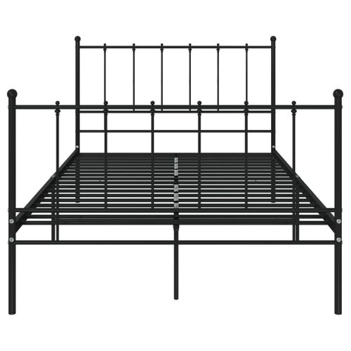Cadre De Lit Sans Matelas Noir Métal 120x200 Cm