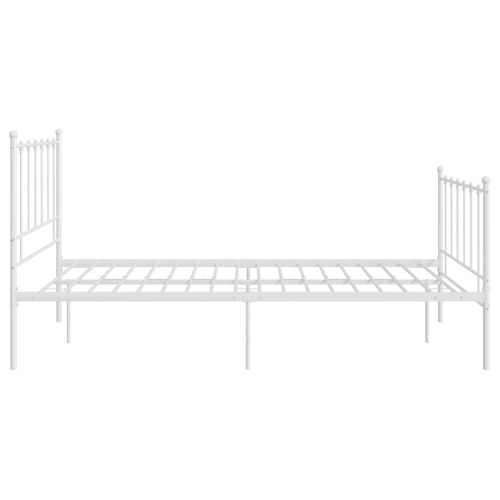 Cadre De Lit Sans Matelas Blanc Métal 120x200 Cm