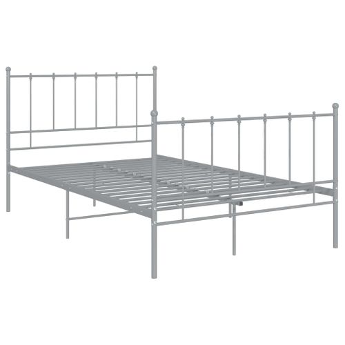 Cadre De Lit Sans Matelas Gris Métal 120x200 Cm