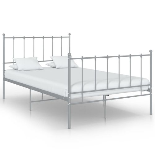Cadre De Lit Sans Matelas Gris Métal 120x200 Cm