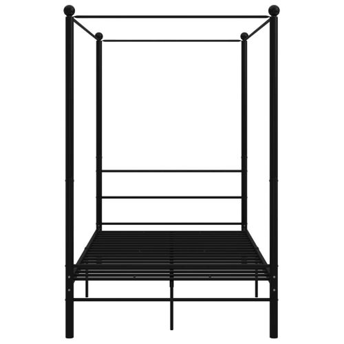 Cadre De Lit à Baldaquin Sans Matelas Noir Métal 120x200 Cm