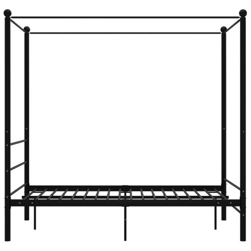 Cadre De Lit à Baldaquin Sans Matelas Noir Métal 120x200 Cm