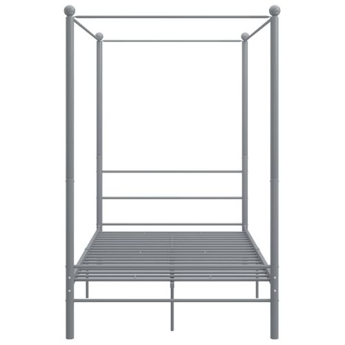 Cadre De Lit à Baldaquin Sans Matelas Gris Métal 120x200 Cm