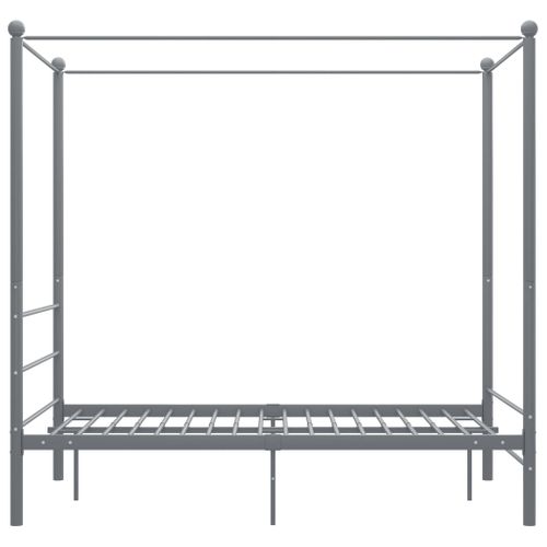 Cadre De Lit à Baldaquin Sans Matelas Gris Métal 120x200 Cm