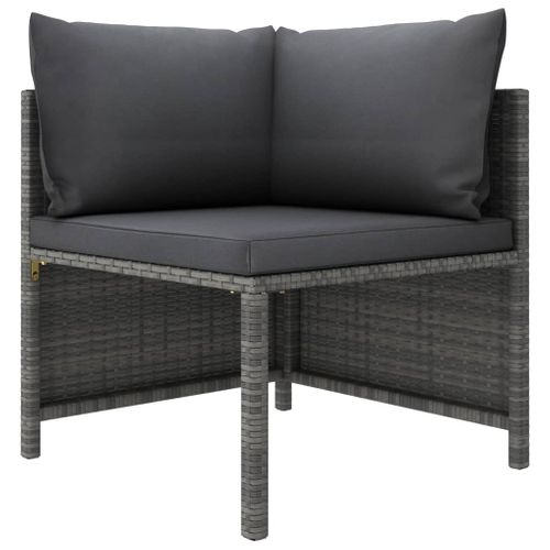 Canapé De Jardin à 4 Places Avec Coussins Gris Résine Tressée