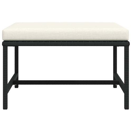 Repose-pied Sectionnel Avec Coussin Noir Résine Tressée