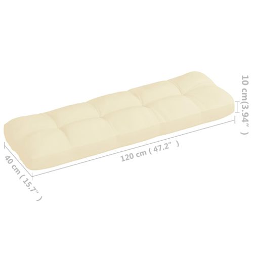 Coussin De Palette Crème 120x40x12 Cm Tissu