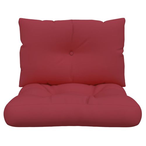 Coussins De Palette 2 PCs Rouge Bordeaux Tissu