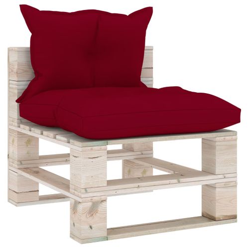 Coussins De Palette 2 PCs Rouge Bordeaux Tissu