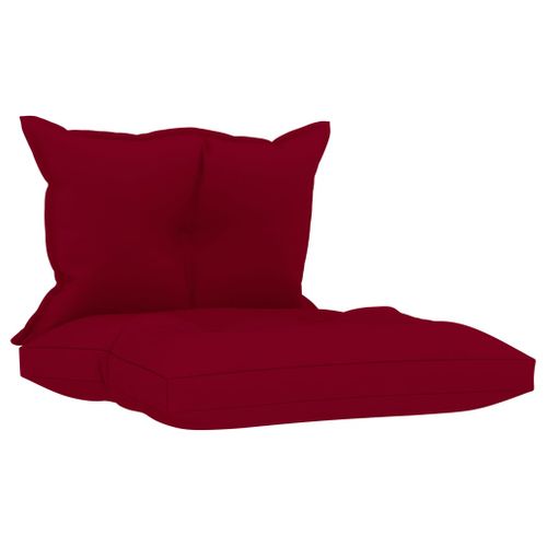 Coussins De Palette 2 PCs Rouge Bordeaux Tissu
