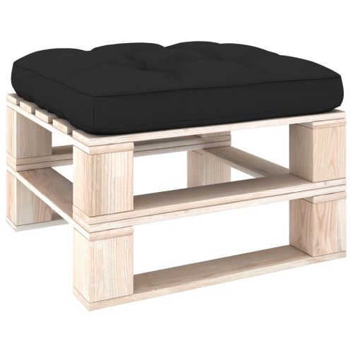 Coussin De Palette Noir 58x58x10 Cm Tissu