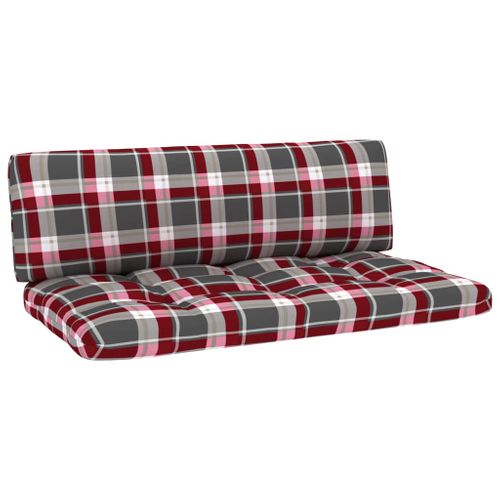 Coussins De Palette 2 PCs Motif À Carreaux Rouge Tissu