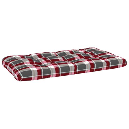 Coussins De Palette 2 PCs Motif À Carreaux Rouge Tissu