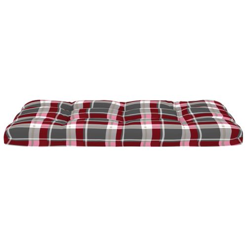 Coussins De Palette 2 PCs Motif À Carreaux Rouge Tissu