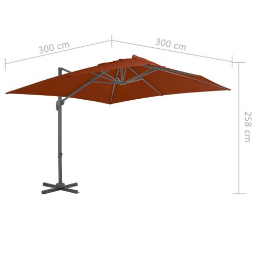 Parasol De Jardin En Porte-à-faux Avec Mât En Aluminium