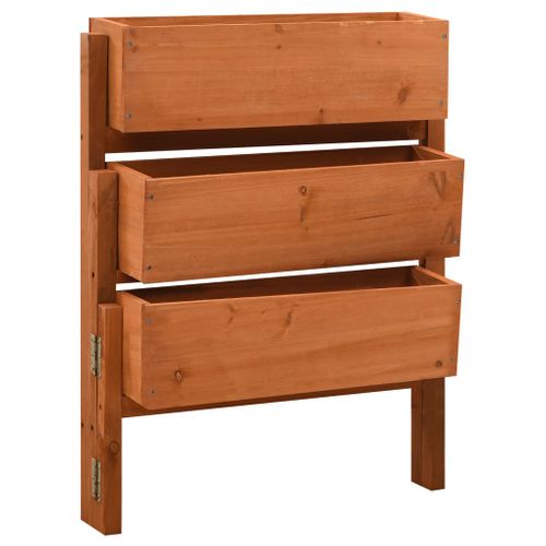 Jardinière Pliable De Jardin Orange 60x14x75 Cm Bois De Sapin