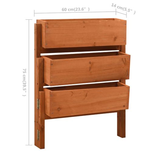 Jardinière Pliable De Jardin Orange 60x14x75 Cm Bois De Sapin