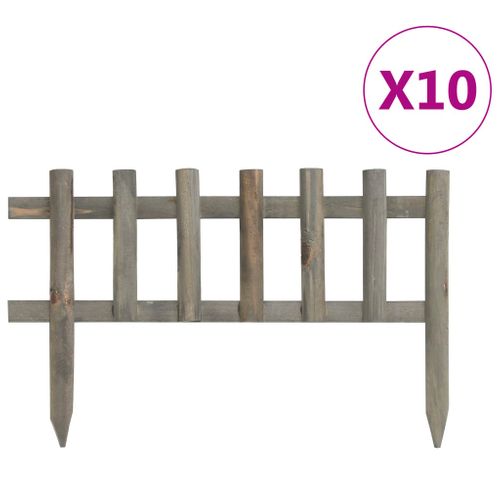 Bordure De Jardin 10 Pièces Bois De Sapin 4,4 M