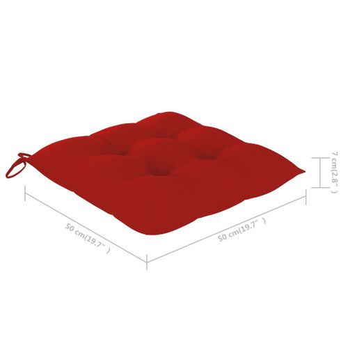 Coussins De Chaise 4 PCs Rouge 50x50x7 Cm Tissu Oxford