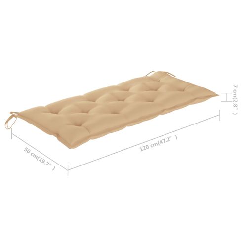 Coussin De Banc De Jardin Beige 120x50x7 Cm Tissu Oxford