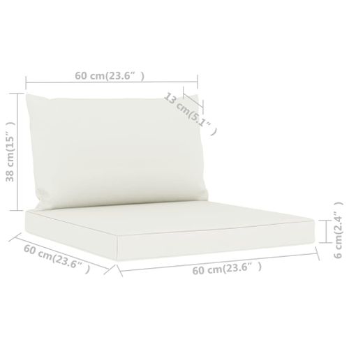 Coussins De Palette 2 PCs Blanc Crème Tissu Oxford