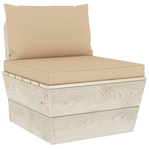 Coussins De Palette 2 PCs Beige Tissu Oxford