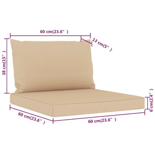 Coussins De Palette 2 PCs Beige Tissu Oxford