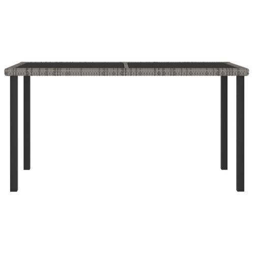 Table à Dîner De Jardin Gris 140x70x73 Cm Résine Tressée