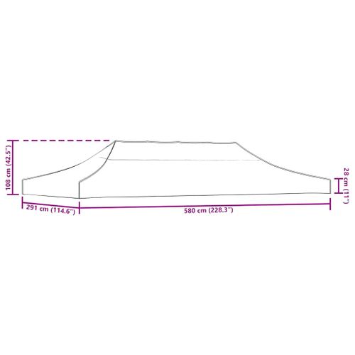 Toit De Tente De Réception 6x3 M Beige 270 G/m²
