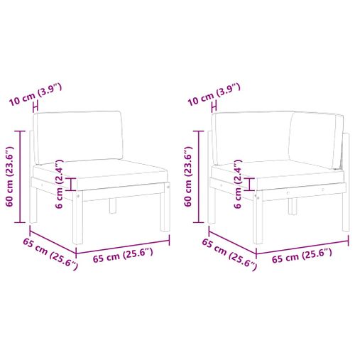 Salon De Jardin 2 Pièces Avec Coussins En Bois D'acacia Et Corde