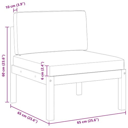 Canapé De Jardin Central Avec Coussins En Bois D'acacia Et Corde