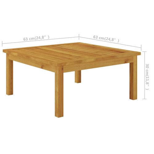 Table basse De Jardin 63x63x30 Cm Bois Solide D'acacia