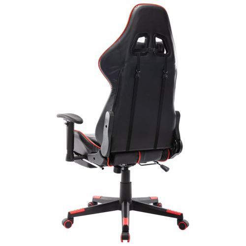 Fauteuil Gamer Avec Repose-pied Noir Et Rouge Cuir Artificiel
