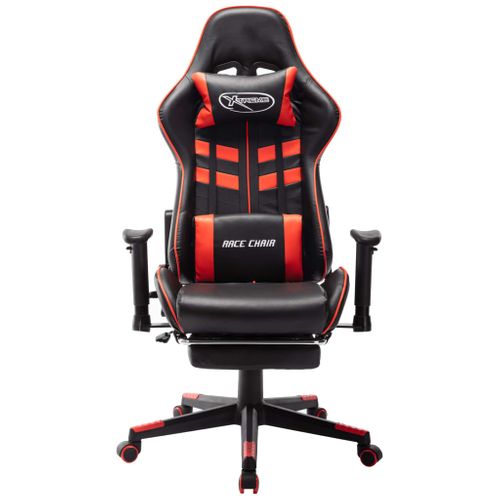 Fauteuil Gamer Avec Repose-pied Noir Et Rouge Cuir Artificiel