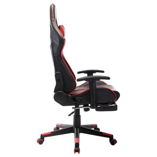 Fauteuil Gamer Avec Repose-pied Noir Et Rouge Cuir Artificiel