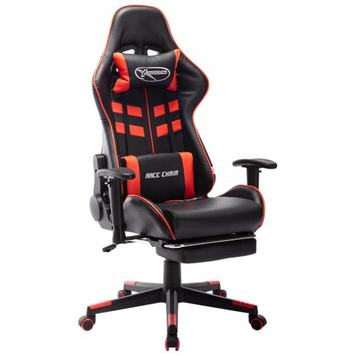 Fauteuil Gamer Avec Repose-pied Noir Et Rouge Cuir Artificiel